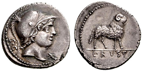 rustia roman coin denarius